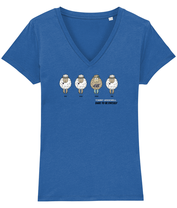 Ladies V-Neck Sheeps T-Shirt (V Neck)
