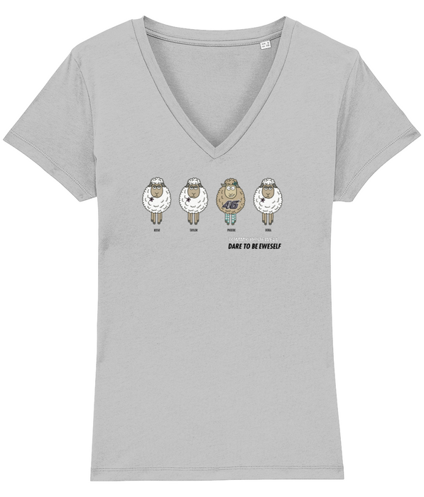 Ladies V-Neck Sheeps T-Shirt (V Neck)