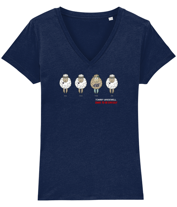Ladies Sheeps V Neck T-Shirt