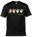 Tommy Bridewell TB46 Sheeps On Tour t-shirt — black with cartoon sheep carrying international flags